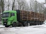 MAN TGX 18.440 Holztransporter in Neustrelitz am 12.12.2021