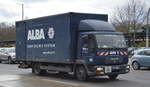 Ein MAN LE 8.180 LKW mit Kastenaufbau der Recyclingfirma ALBA am 13.03.20 Berlin Marzahn.