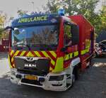 MAN TGL 12.250, zum Krankentransport umgebaut, haupts�chlich f�r Intensivpflichte Patienten Transporte im Einsatz, der Patientenraum hat eine spezielle Einrichtung sowie variable Bestuhlung. Tag des Zivilschutzes in Diekirch. 27.09.2026
