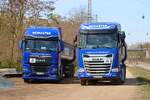 Nagelneuer Schuster Group MAN TGX 18.520 Wagen 226 und DAF XG530 am 09.04.26 in Kahl am Main