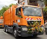 LKW MAN TAG 28.320 Müllfahrzeug Presswagen Bild habe ich beim Umzug in Nordhausen im Juni 2012 gemacht.