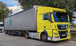 =MAN TGX-Sattelzug aus Litauen rastet an der A 7, 09-2025