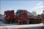 Scania R480 und MAN TGX 26.540 verbringen ihre Wochenende auf dem Firmengelnde.