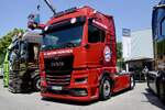 Die MAN Zugmaschine FC Bayern am 20.6.26 bei der L�ndle Truckshow.