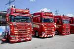 Zwei Scania und eine MAN Zugmaschine von Hans Kirn am 20.6.26 bei der L�ndle Truckshow.