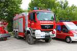 Feuerwehr Waldaschaff MAN TGM RW Kran am 24.07.21 auf dem Festplatz nach der Ankunft des Hilfeleistungskontingent Hochwasser/Pumpen Aschaffenburg aus dem Katastrophengebiet in Rheinland Pfalz