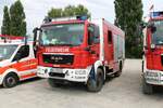 Feuerwehr Aschaffenburg MAN TGM LF20 Kats am 24.07.21 auf dem Festplatz nach der Ankunft des Hilfeleistungskontingent Hochwasser/Pumpen Aschaffenburg aus dem Katastrophengebiet in Rheinland Pfalz