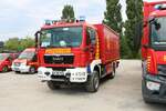 Feuerwehr Bessenbach MAN TGM GW-L am 24.07.21 auf dem Festplatz nach der Ankunft des Hilfeleistungskontingent Hochwasser/Pumpen Aschaffenburg aus dem Katastrophengebiet in Rheinland Pfalz