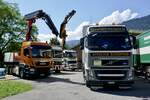 Volvo, MB und MAN Pritschen von Affolter Schüpfen am 26.6.22 beim Trucker Festival Interlaken.
