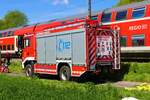 Feuerwehr Maintal MAN TGS TLF4000 (Florian Maintal 1-24-1) bei einer Katastrophenschutzübung am 30.04.23 in Maintal Dörnigheim