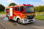 Feuerwehr Hanau Mittelbuchen MAN MLF bei der Jugendfeuerwehr Hanau Abschlussübung im September 2025 an der Otto Hahn Schule in Kesselstadt