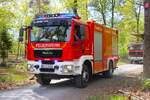 Feuerwehr M�rfelden-Walldorf MAN TGM 18.340 Lentner TLF4000 (Florian M�rfelden-Walldorf 1-24) am 25.04.26 bei einer Waldbrand�bung in Kelsterbach