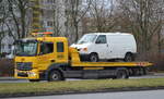 MB ATEGO 1223 Abschleppfahrzeug der Firma CSA Car Service Abschlepp- & Bergungsdienst am 28.01.21 Berlin Marzahn.
