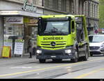 Mercedes Muldentransporter unterwegs in der Stadt Zürich am 20.04.2023