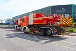 Feuerwehr M�rfelden-Walldorf Mercedes Benz Actros 2541 (Florian M�rfelden-Walldorf 2/66) mit AB Tank 1 des Kreis Gro� Gerau am 25.04.26 bei einer Waldbrand�bung in Kelsterbach