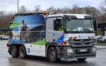 Ein MB ACTROS 2544 Abwasserspülfahrzeug der Berliner Wasserbetriebe am 13.03.20 Berlin Marzahn.