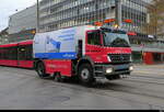 Bern Mobil - Gleisreinigung für Tram (Strassenbahn) unterwegs in der Stadt Bern am 14.11.2025