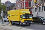 Mercedes Benz Atego, Kastenaufbau, aufgenommen in L�ttich.