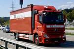Ein MB Actros mit Pritschenaufbau von Zibatra am 11.9.26 bei Grauholz.