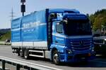 Ein MB Actros mit Protschenaufbau von Brauch am 11.9.26 bei Grauholz.