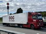 Ein MB Actros Sattelzug von Chr. Cavegn am 11.9.25 beim Grauholz.