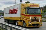 Ein MB Actros Sattelzug von Bischof am 10.9.26 bei Grauholz.