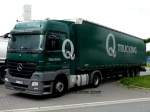 Q TRUCKING Mercedes Benz Actros 1841 des CZ Unternehmen in Herten geparkt zur Pause 23/06/2013
