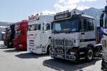 Actros V8 Zugmaschine von Gebhardt und weitere Scanias am 20.6.26 bei der L�ndle Truckshow.