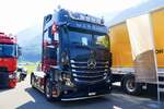 Eine MB Actros Zugmaschine von Merbag am 27.6.26 beim Trucker Festival Interlaken.
