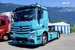 Eine MB Actros Zugmaschine von Sorgen Merligen am 27.6.26 beim Trucker Festival Interlaken.