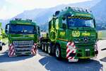 Ein MB Actros SLT Sattelzug und ein Volvo von Luginb�hl am 27.6.26 beim Trucker Festival in Interlaken.