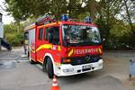 Feuerwehr Mainz Mercedes Benz Atego HLF20/16 (Florian Mainz 19/49) am 22.09.18 einer Jugendfeuerwehr Großübung an der Otto Schott Schule in Gonsenheim 