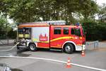 Feuerwehr Mainz Mercedes Benz Atego HLF20/16 (Florian Mainz 19/49) am 22.09.18 einer Jugendfeuerwehr Großübung an der Otto Schott Schule in Gonsenheim 