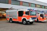 Feuerwehr Aschaffenburg Mercedes Benz Atego HLF1 (Florian Aschaffenburg 1/40/1) am 14.12.18 bei einen Fototermin 