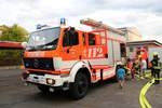 Feuerwehr Langenselbold Mercedes Benz HLF am 13.08.19 bei einer Schauübung 
