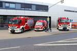 Feuerwehr Mannheim Mercedes Benz Atego HLF20 der Wachen 3 und 2 am 13.05.23 beim Tag der offenen Tür der Wache Nord