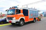 Feuerwehr Aschaffenburg Mercedes Benz Atego HLF am 22.07.23 bei einer Übung in Hafen