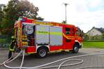 Feuerwehr Hanau Mercedes Benz Atego 1530 Lentner HLF20/16 bei der Jugendfeuerwehr Hanau Abschlussübung im September 2025 an der Otto Hahn Schule in Kesselstadt