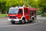 Feuerwehr Hanau Wolfgang Mercedes Benz Atego 918 LF10/10 bei der Jugendfeuerwehr Hanau Abschlussübung im September 2025 an der Otto Hahn Schule in Kesselstadt