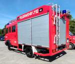 =MB 814 als LF 8/6 der Eiterfelder Ortsteilfeuerwehr UFHAUSEN, steht auf dem Gästeparkplatz anl. der Feierlichkeiten  100 Jahre Feuerwehr HÜNFELD  im Juni 2025