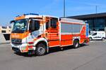 Frankfurt Airport Flughafenfeuerwehr Mercedes Benz Antos 1843 Ziegler HTLF (Florian Frankfurt-Flughafen 81/23-2) am 11.04.26 beim Terminal 3 Eröffnungsevent