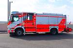 Frankfurt Airport Flughafenfeuerwehr Mercedes Benz Antos 1843 Ziegler HTLF (Florian Frankfurt-Flughafen 81/23-3) am 11.04.26 beim Terminal 3 Eröffnungsevent