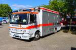 Mercedes Benz Atego 822 GW-Rettmat DRK OV Trebur Kreis Gro� Gerrau (RK GG 14/59) am 13.06.26 und am 18.05.25 in Stockstadt am Rhein und Wallerst�dten bei DRK Jubil�en
