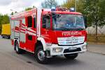 Mercedes Benz Atergo 1530 StlF 20/35 der Feuerwehr M�nster bei einer gro�en Waldbrand�bung Kreis Darmstadt Dieburg am 22.08.26 in Eppertshausen