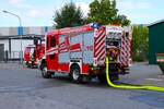 Mercedes Benz Atergo 1530 StlF 20/35 der Feuerwehr M�nster bei einer gro�en Waldbrand�bung Kreis Darmstadt Dieburg am 22.08.26 in Eppertshausen