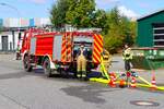 Mercedes Benz 1625 TLF16/25 der Feuerwehr Messel bei einer gro�en Waldbrand�bung Kreis Darmstadt Dieburg am 22.08.26 in Eppertshausen