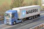 MB Actros 1841 Container  MAERSK  - A 61 bei Rheinbach - 18.01.2010