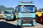 Ein Renault und Scania Kipper von M�ller Oberburg am 27.6.26 beim Trucker Festival Interlaken.