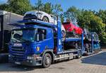 =Scania P 410-Autotransporter rastet an der A 7 im Juli 2025