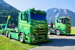 Scania mit Welakiaufbau und Abrollcontainer von Peter Schmid am 27.6.26 beim Trucker Festival Interlaken.